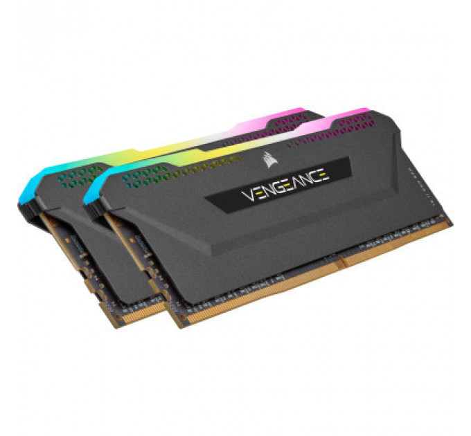 Модуль пам'яті для комп'ютера DDR4 32GB (2x16GB) 3200 MHz Vengeance RGB PRO SL Black Corsair (CMH32GX4M2E3200C16)