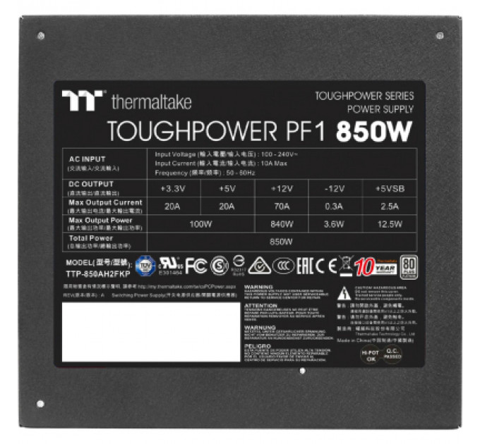 Блок живлення ThermalTake 850W Toughpower PF1 (PS-TPD-0850FNFAPE-1)