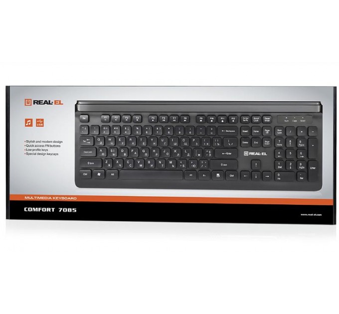 Клавіатура REAL-EL Comfort 7085 Ukr Black