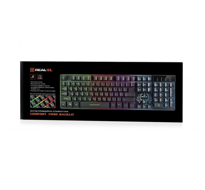 Клавиатура REAL-EL Comfort 7090 Backlit Black (EL123100031)