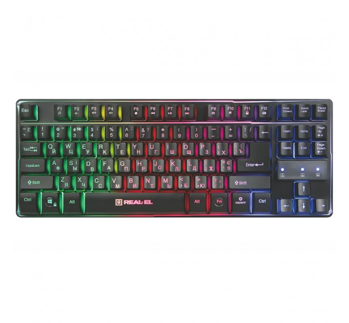 Клавіатура REAL-EL Gaming 8710 TKL Backlit Ukr Black