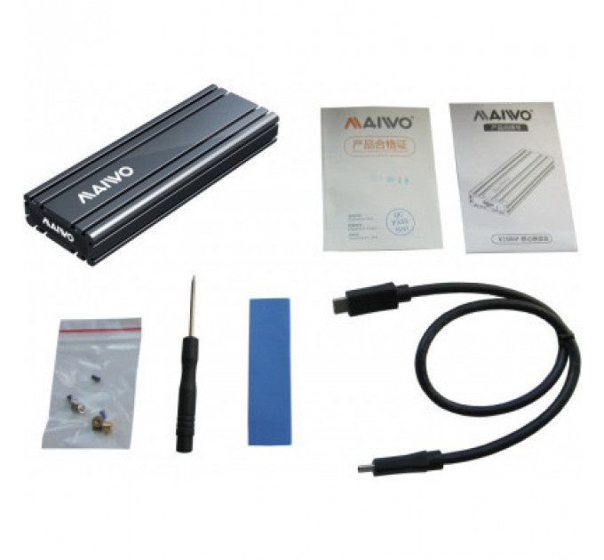 Кишеня зовнішня Maiwo M.2 SSD NVMe (PCIe) — USB 3.1 Type-C (K1686P space grey)