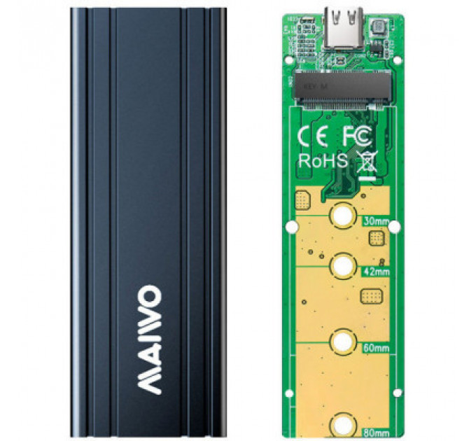 Кишеня зовнішня Maiwo M.2 SSD NVMe (PCIe) — USB 3.1 Type-C (K1686P space grey)