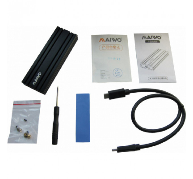 Кишеня зовнішня Maiwo M.2 SSD NVMe (PCIe) USB3.1 GEN2 Type-C (K1686P)