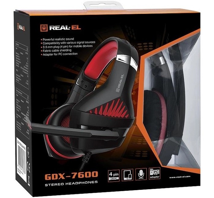 Гарнітура REAL-EL GDX-7600 Black/Red