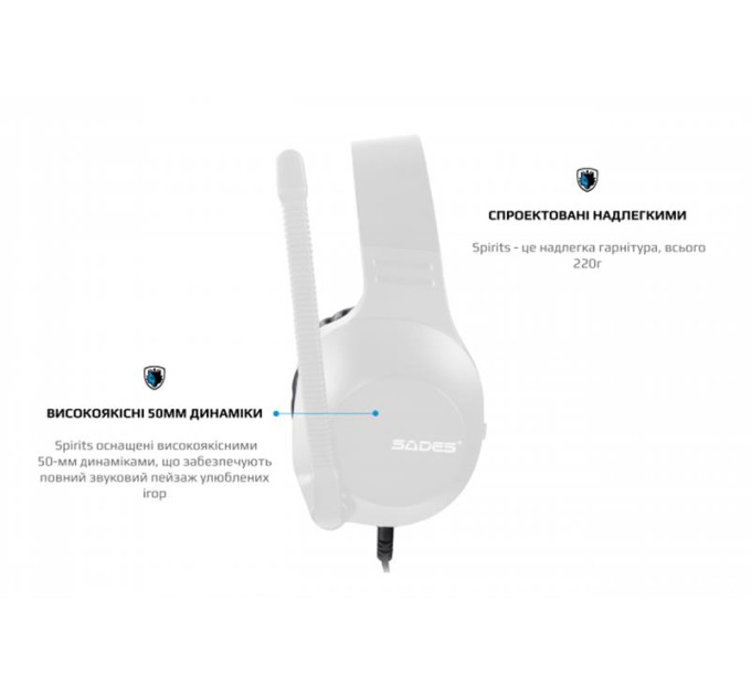 Sades Гарнитура Sades SA-721 Spirits White (sa721wtj)