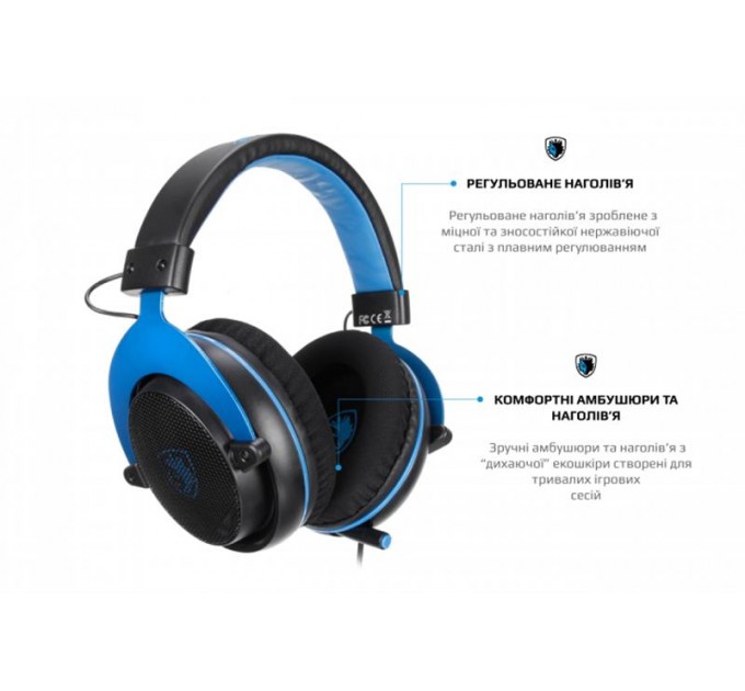 Sades Гарнитура Sades SA-723 Mpower Blue/Black (sa723blj)