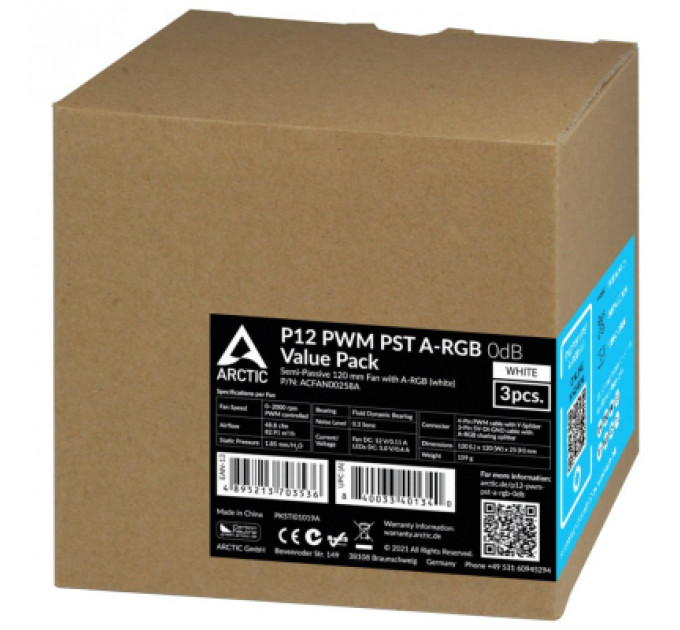 Кулер до корпусу Arctic P12 PWM PST A-RGB (ACFAN00258A)