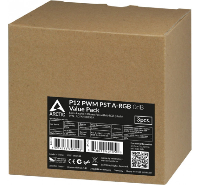 Кулер до корпусу Arctic P12 PWM PST A-RGB (ACFAN00232A)
