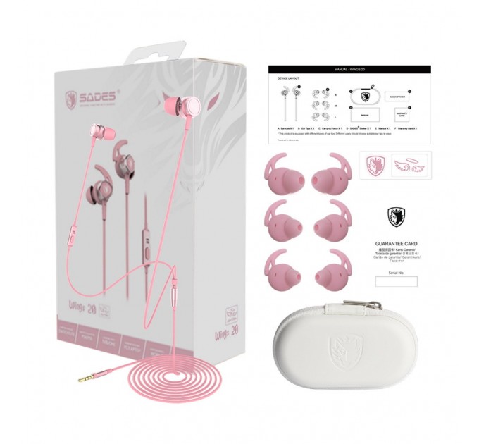 Гарнитура Sades SA-606 Wings 20 Pink (sa606pkj)