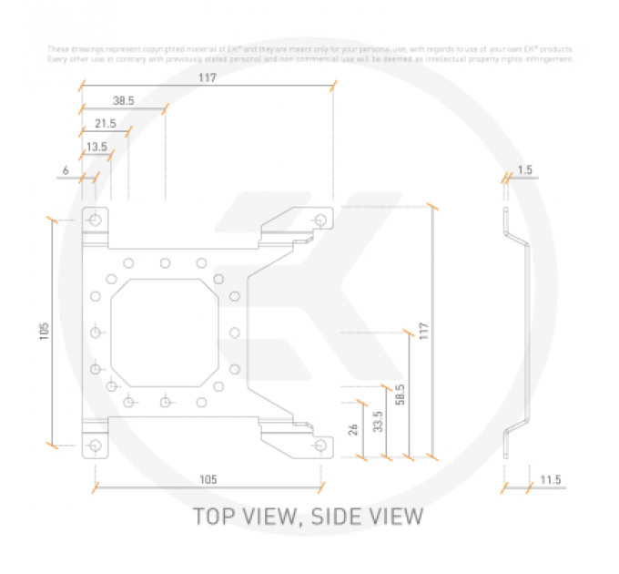 Кріплення для СРО Ekwb EK-Loop Uni Pump Reservoir Bracket - 120mm (3831109824689)