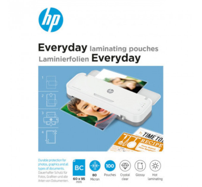 Плівка для ламінування HP Everyday Laminating Pouches, Business Card Size, 80 Mic, 60 x 95, 100 pcs (9157) (838143)