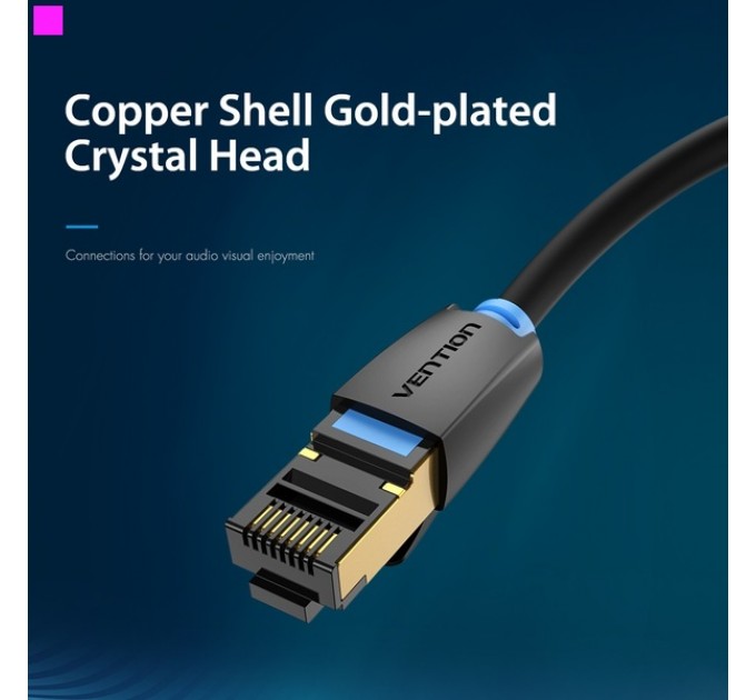 Vention Патч-корд Vention CAT 8 SFTP Ethernet, 0.5 m, Black (IKABD)