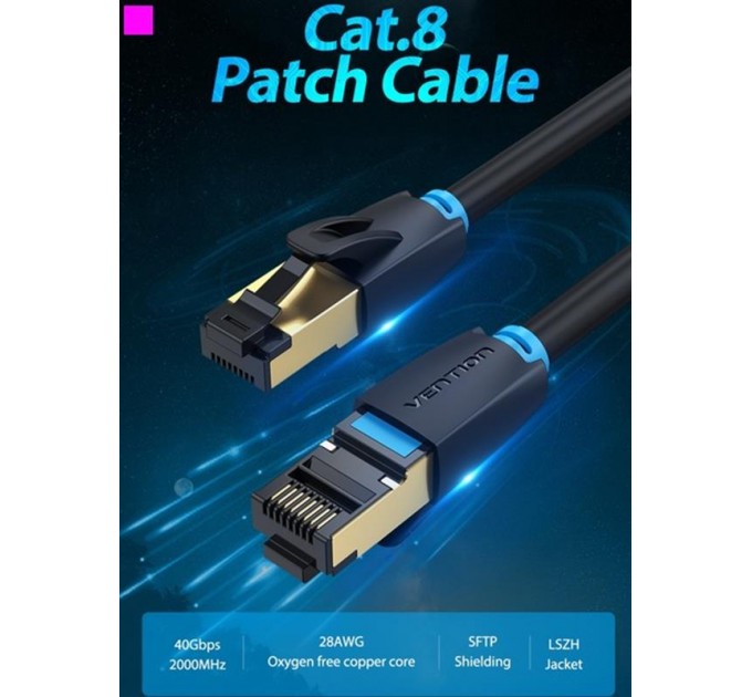 Патч-корд Vention CAT 8 SFTP Ethernet, 20 m, Black (IKABQ)