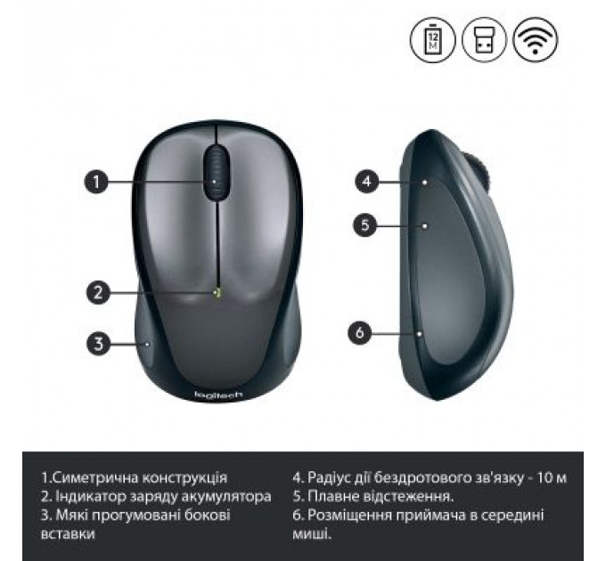 Мишка Logitech M235 Grey (910-002201)
