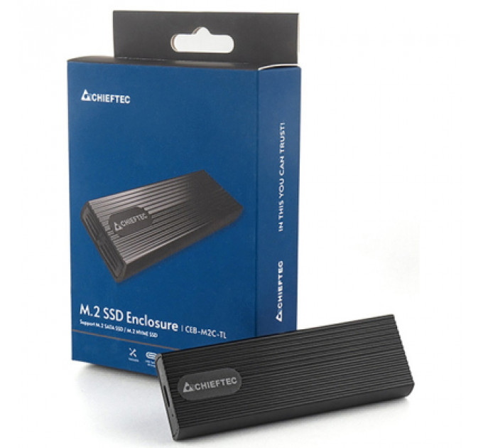 Кишеня зовнішня Chieftec USB 3.2 Gen2 Type-C M.2 PCIe NVMe/SATA SSD (CEB-M2C-TL)