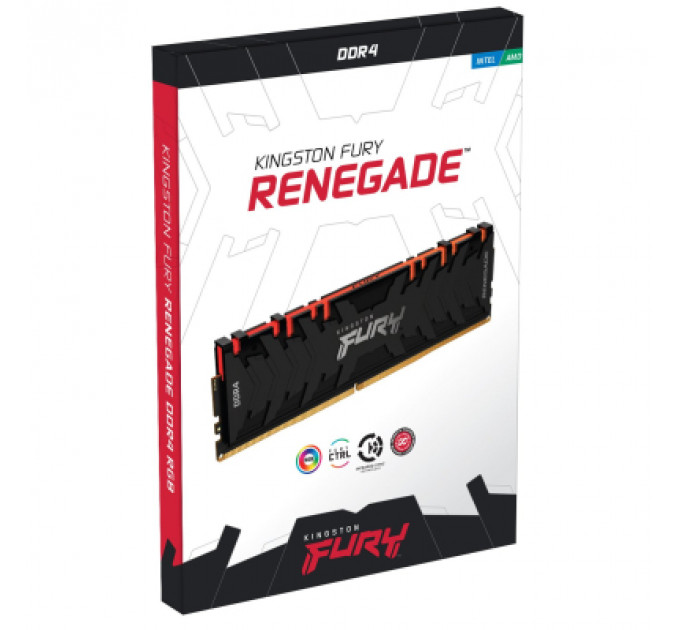 Модуль пам'яті для комп'ютера DDR4 16GB (2x8GB) 4600 MHz FURY Renegade RGB Black Kingston Fury (ex.HyperX) (KF446C19RBAK2/16)
