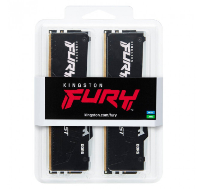 Модуль пам'яті для комп'ютера DDR5 16GB (2x8GB) 5600 MHz Beast RGB Kingston Fury (ex.HyperX) (KF556C40BBAK2-16)