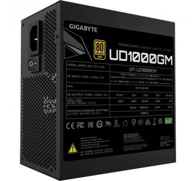 Блок живлення GIGABYTE 1000W (GP-UD1000GM)