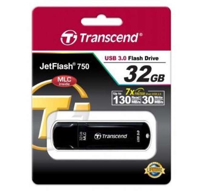 Transcend USB флеш накопичувач Transcend 32GB JetFlash 750 USB 3.0 (TS32GJF750K)
