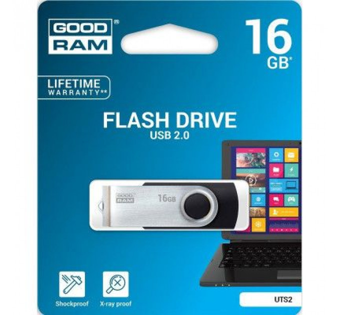 USB флеш накопичувач Goodram 16GB Twister Black USB 2.0 (UTS2-0160K0R11)