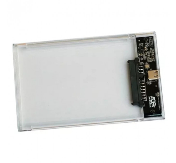 Кишеня зовнішня AgeStar 2.5", USB 3.2, 9.5 mm / 7 mm HDD/SSD, Transparent (3UB2P4C (Transparent))