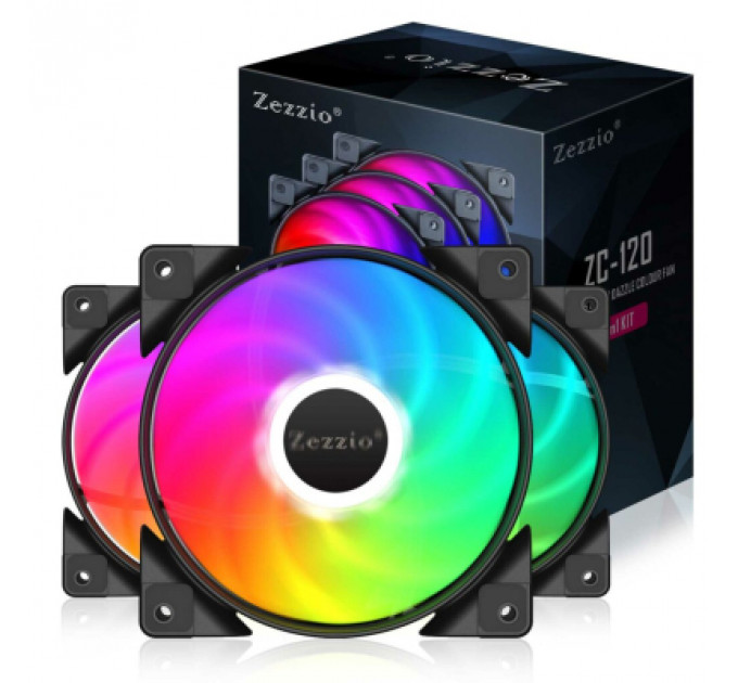 Кулер до корпусу Zezzio ZC-120 Colorful 3in1