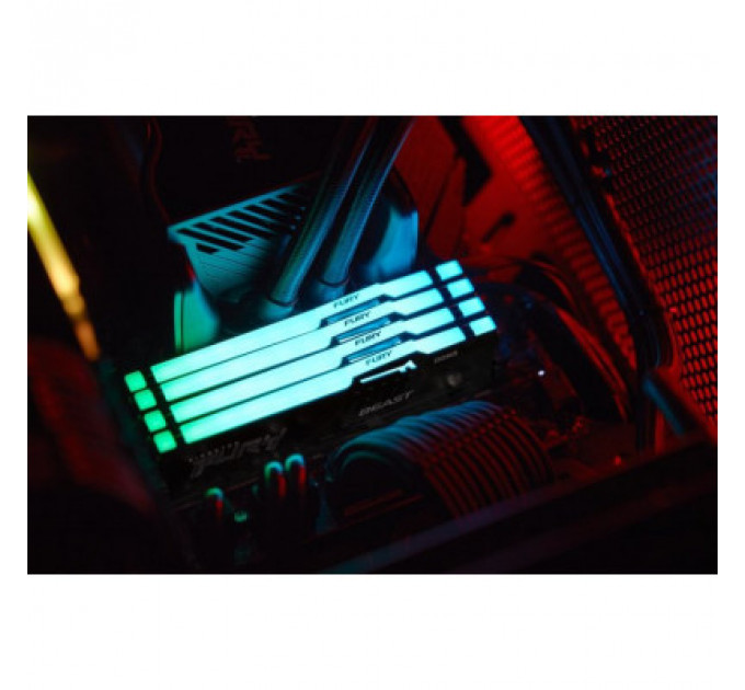 Модуль пам'яті для комп'ютера DDR5 32GB (2x16GB) 5200 MHz Beast RGB XMP Kingston Fury (ex.HyperX) (KF552C40BBAK2-32)