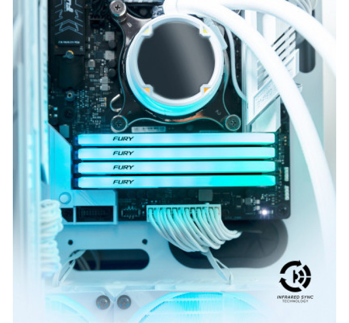 Модуль пам'яті для комп'ютера DDR4 16GB 3600 MHz Beast White RGB SE Kingston Fury (ex.HyperX) (KF436C18BWA/16)