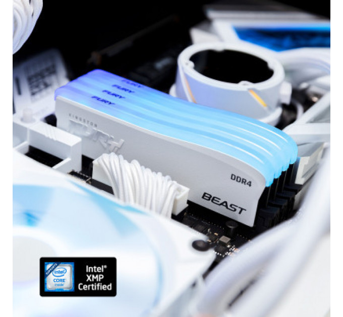 Модуль пам'яті для комп'ютера DDR4 16GB 3600 MHz Beast White RGB SE Kingston Fury (ex.HyperX) (KF436C18BWA/16)