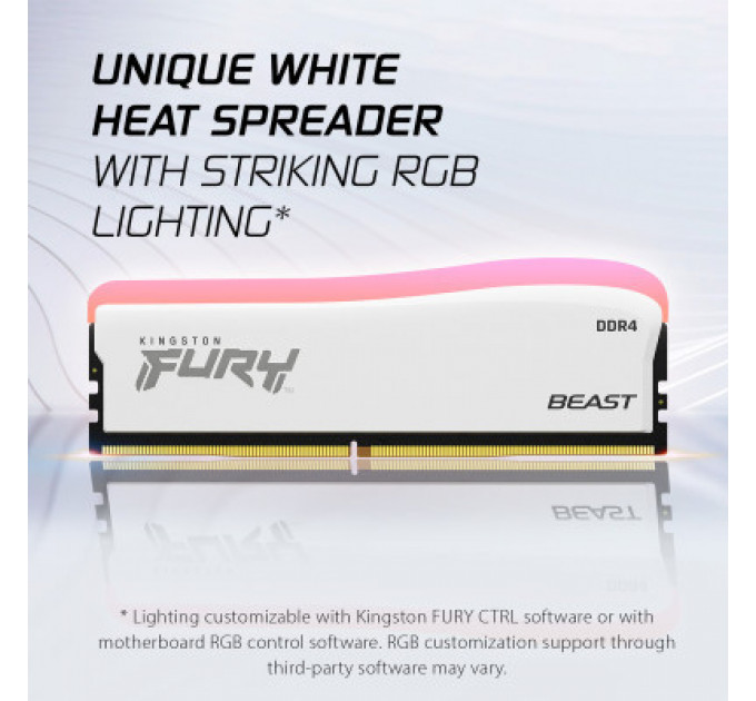 Модуль пам'яті для комп'ютера DDR4 16GB 3600 MHz Beast White RGB SE Kingston Fury (ex.HyperX) (KF436C18BWA/16)