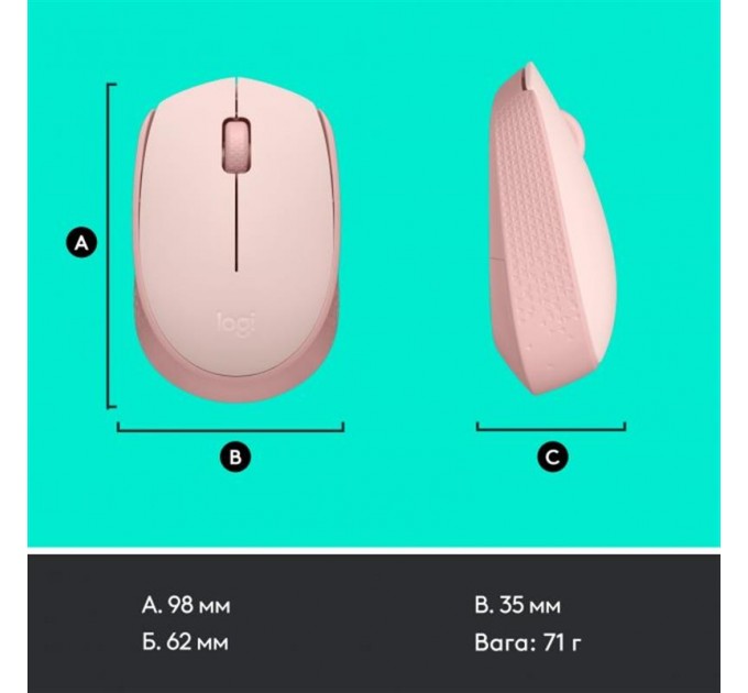 Мышь беспроводная Logitech M171 Rose (910-006865)