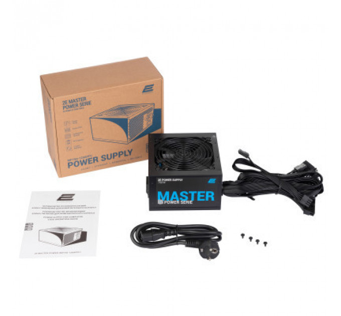 Блок живлення 2E MASTER POWER (750W), >80, 80+ White, 120mm, 1xMB 24pin(20+4), 1xCPU 8pin(4+4), 3xMolex, 5xSATA, (2E-MP750-120APFC)