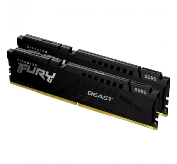 Модуль пам'яті для комп'ютера DDR5 64GB (2x32GB) 5600 MHz FURY Beast Black Kingston Fury (ex.HyperX) (KF556C40BBK2-64)