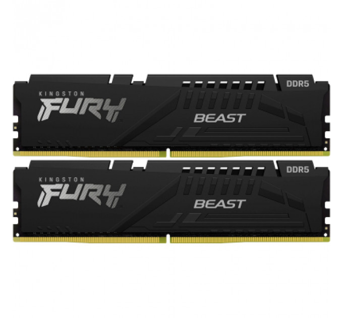 Модуль пам'яті для комп'ютера DDR5 64GB (2x32GB) 5600 MHz FURY Beast Black Kingston Fury (ex.HyperX) (KF556C40BBK2-64)
