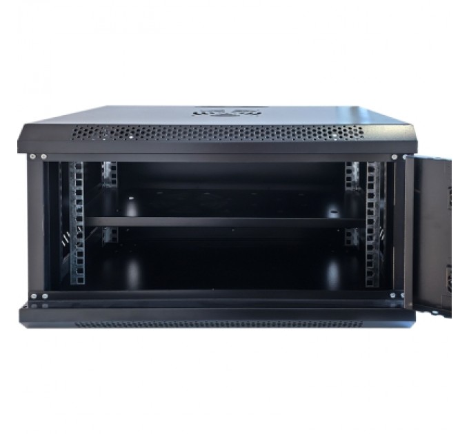 Шафа настінна GEAR 6U 19'' 600x600x300 мм, + полка 19", black (GWMSN-6U-600-600)