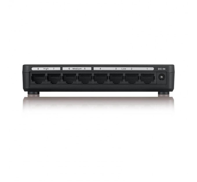 Коммутатор ZYXEL GS-108S v2 (GS-108SV2-EU0101F) (8xGE, пластиковый корпус)