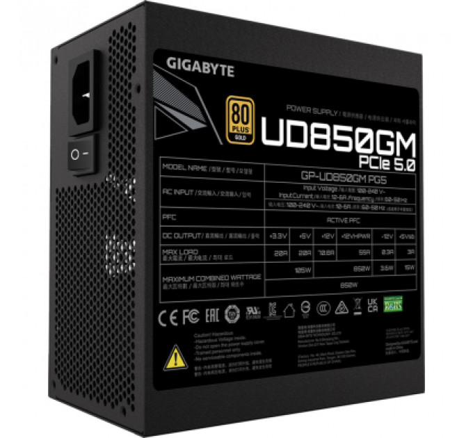 Блок живлення GIGABYTE 850W (GP-UD850GM PG5)
