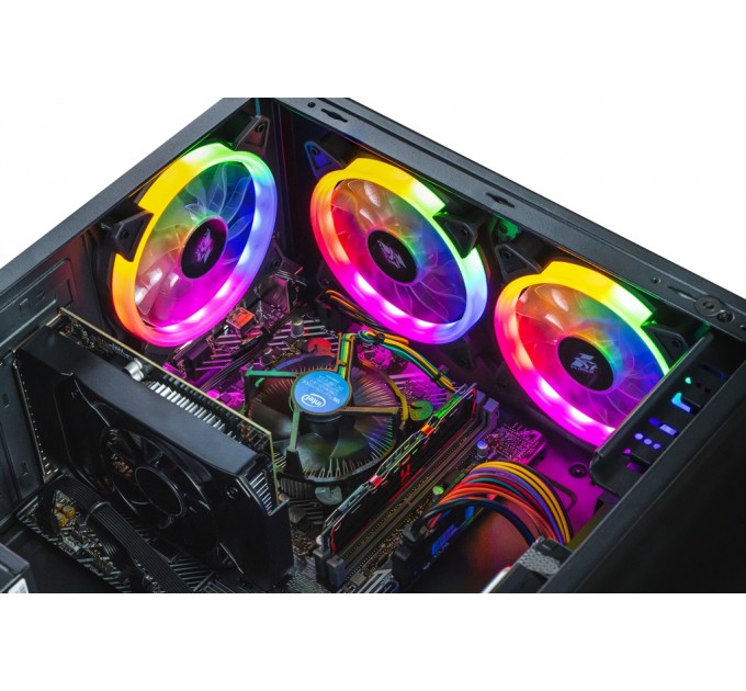 Персональный компьютер COBRA Advanced (I121F.8.H1S2.165.F8459); Intel Core i3-12100F (3.3 - 4.3 ГГц) / ОЗУ 8 ГБ / HDD 1 ТБ + SSD 240 ГБ / NVIDIA GeForce GTX 1650 4 ГБ / без ОП / LAN / Ubuntu / черный
