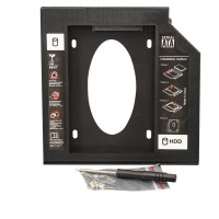 Переходник Frime для установки 2.5" SSD/HDD в отсек привода 12.7мм Black (FHDC127P)