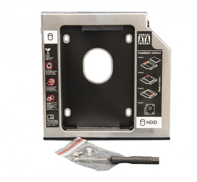 Frime Переходник Frime для установки 2.5" SSD/HDD в отсек привода 9.5мм Black/Silver (FHDC950M)