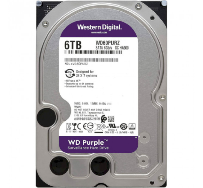 Жорсткий диск 3.5" 6TB WD (WD64PURZ)