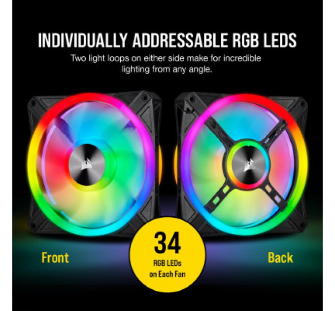 Кулер до корпусу Corsair QL Series, QL140 RGB, 140mm RGB LED Fan (CO-9050100-WW)