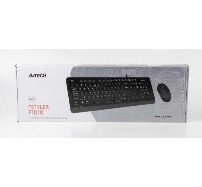Комплект (клавиатура, мышь) A4Tech F1010 Black/Grey
