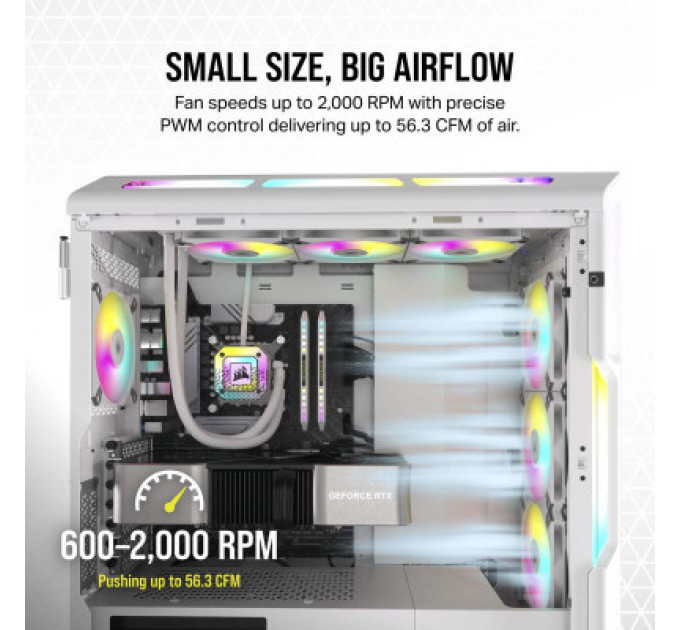 Кулер до корпусу Corsair iCUE AF120 RGB Slim White (CO-9050164-WW)