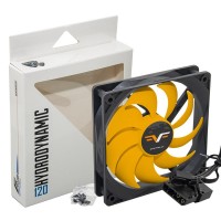 Вентилятор Frime (FYF120HB3) 120x120x25мм, 3pin+Molex, Black/Yellow