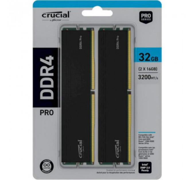 Модуль пам'яті для комп'ютера DDR4 32GB (2x16GB) 3200 MHz Pro Micron (CP2K16G4DFRA32A)