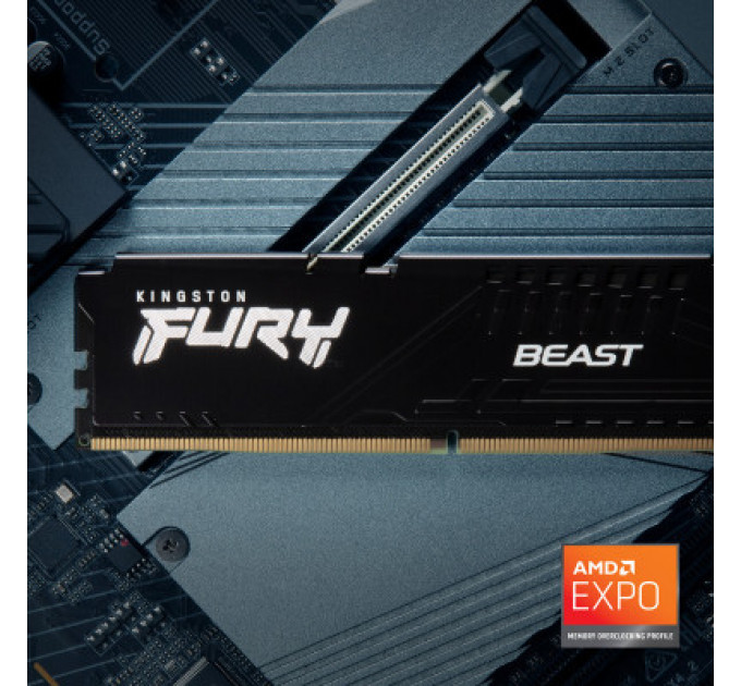 Модуль пам'яті для комп'ютера DDR5 16GB (2x8GB) 5600 MHz Beast Kingston Fury (ex.HyperX) (KF556C36BBEK2-16)