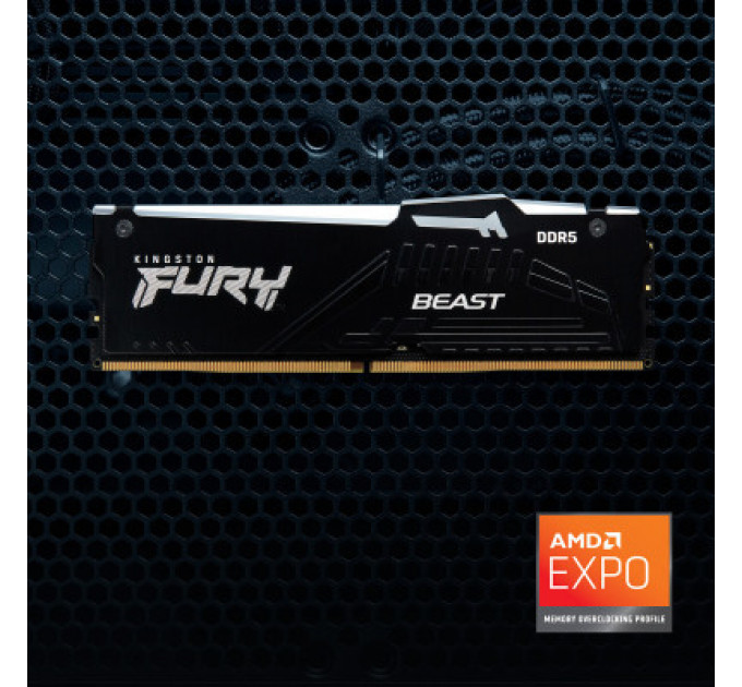 Модуль пам'яті для комп'ютера DDR5 32GB 5200 MHz Beast RGB EXPO Kingston Fury (ex.HyperX) (KF552C36BBEA-32)