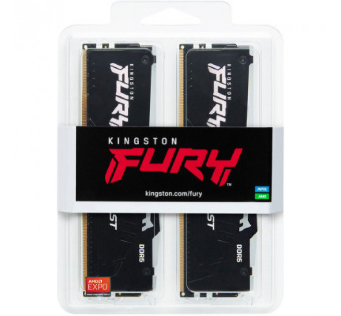 Модуль пам'яті для комп'ютера DDR5 64GB (2x32GB) 5200 MHz Beast RGB EXPO Kingston Fury (ex.HyperX) (KF552C36BBEAK2-64)